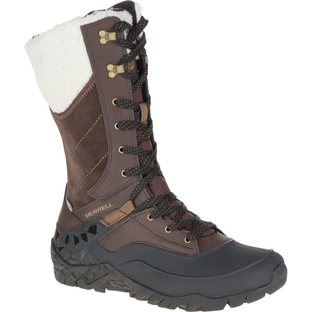 Merrell Brown and Black Waterproof Winter Lace-Up Boots